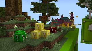 Screenshot of the Minecraft Bedrock Marketplace product Lucky Block Islands created by Mine-North.