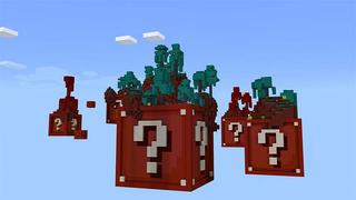 Screenshot of the Minecraft Bedrock Marketplace product Lucky Block Islands created by Mine-North.
