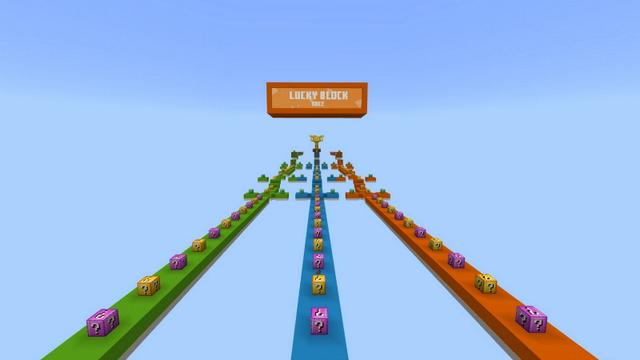 Screenshot of the Minecraft Bedrock Marketplace product Lucky Block Race created by Mine-North.