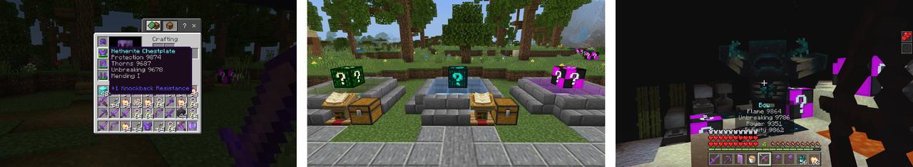 Panorama of the Minecraft Bedrock Marketplace product Luckyblock Hacker created by Mine-North.