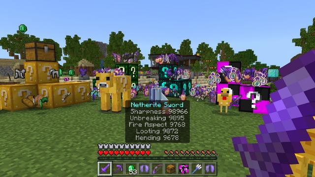 Screenshot of the Minecraft Bedrock Marketplace product Luckyblock Hacker created by Mine-North.