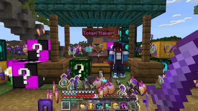 Screenshot of the Minecraft Bedrock Marketplace product Luckyblock Rain created by Mine-North.