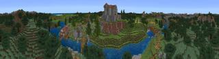 Panorama of the Minecraft Bedrock Marketplace product Medieval Castle created by Mine-North.