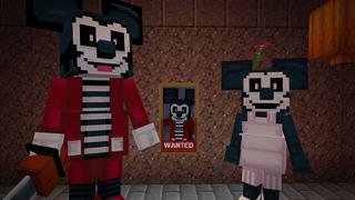 Screenshot of the Minecraft Bedrock Marketplace product Mickey's Horror City created by Mine-North.