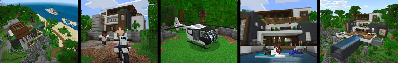 Panorama of the Minecraft Bedrock Marketplace product Millionaire Island created by Mine-North.