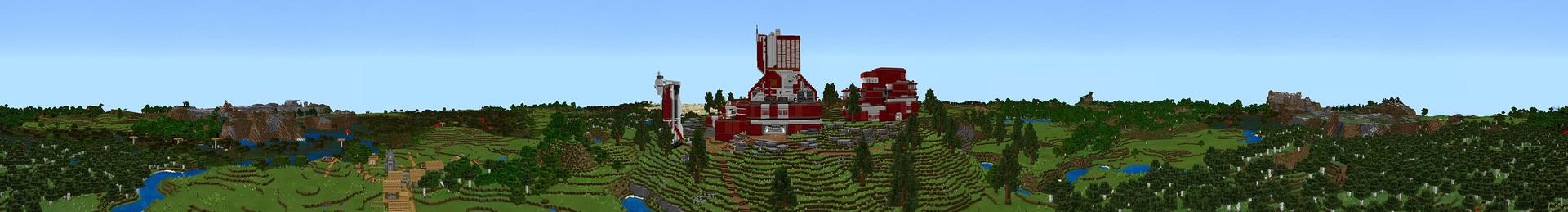 Panorama of the Minecraft Bedrock Marketplace product Modern Base created by Mine-North.