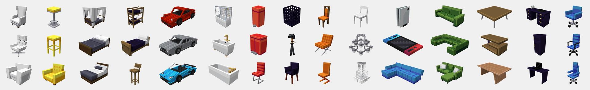 Panorama of the Minecraft Bedrock Marketplace product Modern Furniture created by Mine-North.