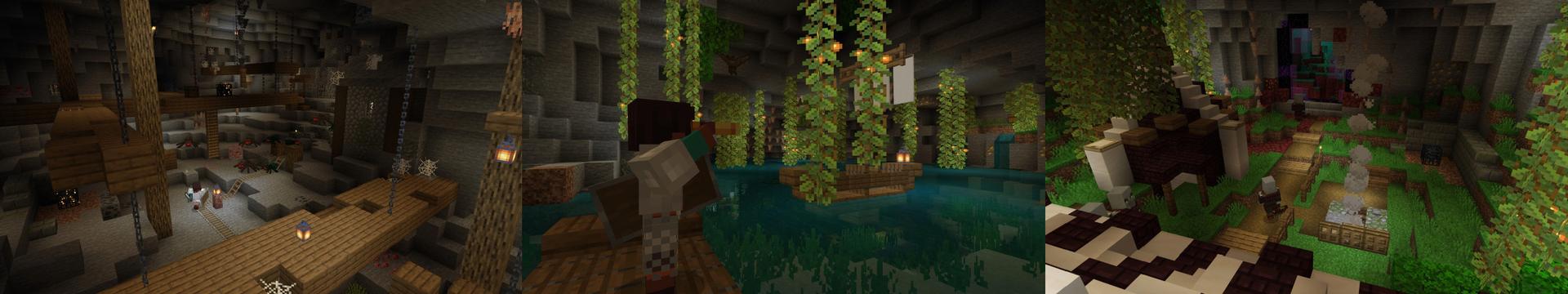 Panorama of the Minecraft Bedrock Marketplace product Monster Cave created by Mine-North.