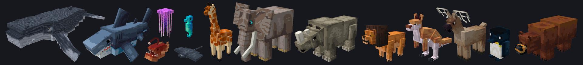 Panorama of the Minecraft Bedrock Marketplace product More Animals created by Mine-North.