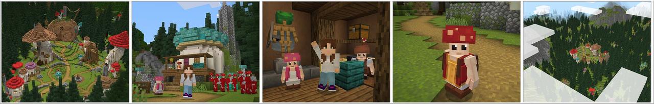 Panorama of the Minecraft Bedrock Marketplace product Mushroom Forest created by Mine-North.