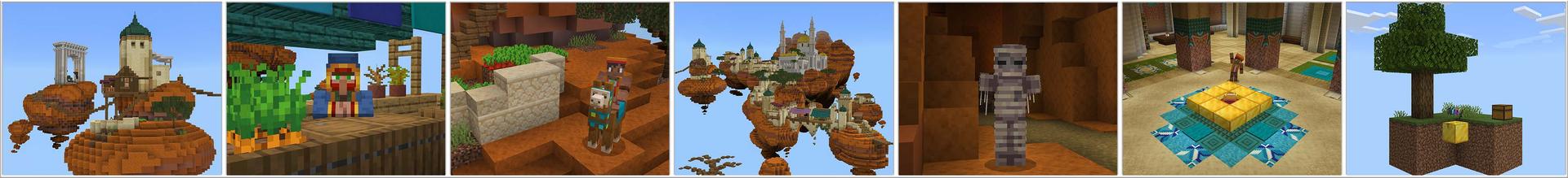 Panorama of the Minecraft Bedrock Marketplace product One Block Red Desert created by Mine-North.