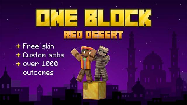 Thumbnail of the Minecraft Bedrock Marketplace product One Block Red Desert created by Mine-North.