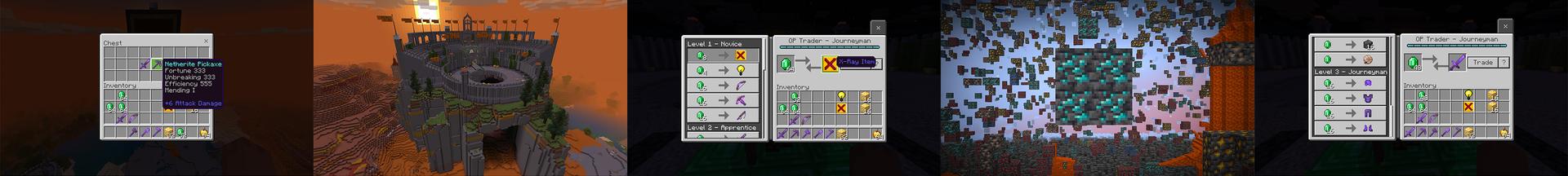 Panorama of the Minecraft Bedrock Marketplace product OP Trader created by Mine-North.