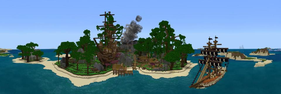 Panorama of the Minecraft Bedrock Marketplace product Pirates created by Mine-North.