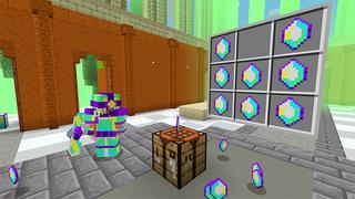 Screenshot of the Minecraft Bedrock Marketplace product Rainbow LuckyBlocks created by Mine-North.
