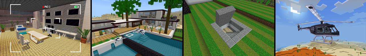 Panorama of the Minecraft Bedrock Marketplace product Security Mansion created by Mine-North.