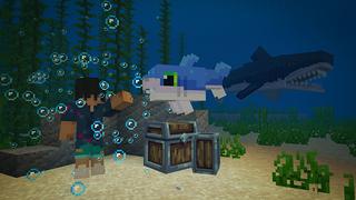 Screenshot of the Minecraft Bedrock Marketplace product Sharks World created by Mine-North.