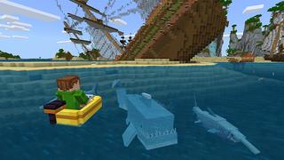 Screenshot of the Minecraft Bedrock Marketplace product Sharks created by Mine-North.