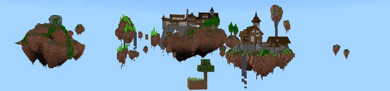 Panorama of the Minecraft Bedrock Marketplace product Skyblock Elytra Challenge created by Mine-North.