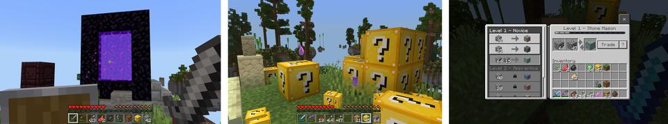Panorama of the Minecraft Bedrock Marketplace product Skyblock Luckyblock created by Mine-North.