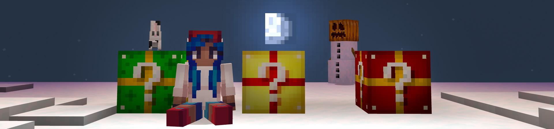 Panorama of the Minecraft Bedrock Marketplace product Skyblock with Lucky Presents created by Mine-North.