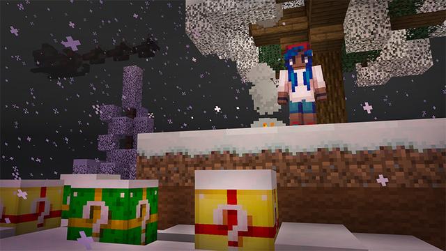 Screenshot of the Minecraft Bedrock Marketplace product Skyblock with Lucky Presents created by Mine-North.