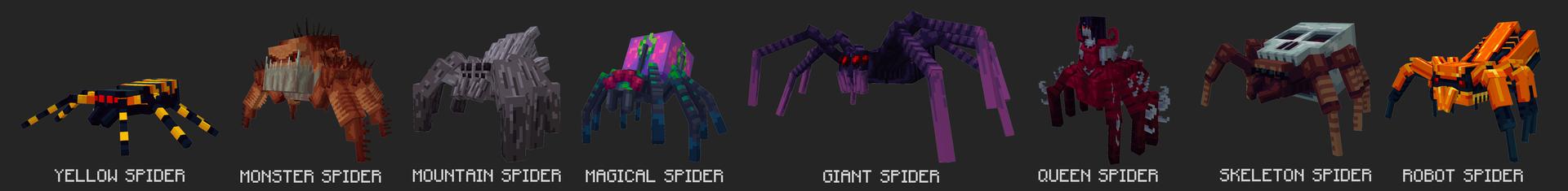 Panorama of the Minecraft Bedrock Marketplace product Spiders created by Mine-North.