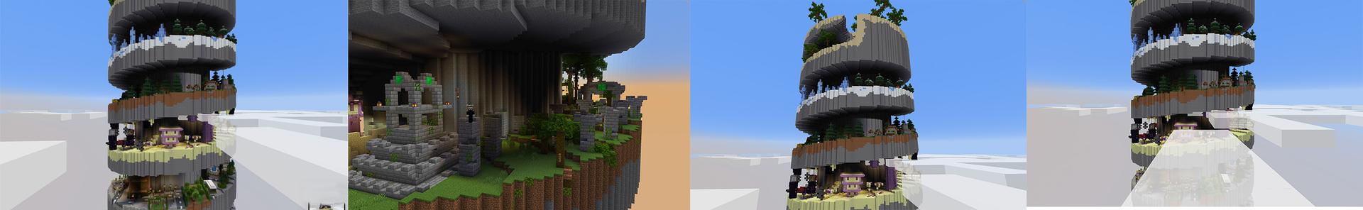 Panorama of the Minecraft Bedrock Marketplace product Spiral Parkour created by Mine-North.