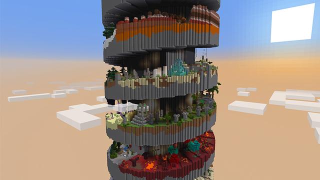 Screenshot of the Minecraft Bedrock Marketplace product Spiral Parkour created by Mine-North.