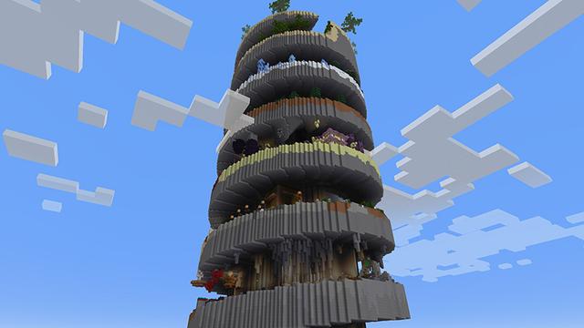 Screenshot of the Minecraft Bedrock Marketplace product Spiral Parkour created by Mine-North.