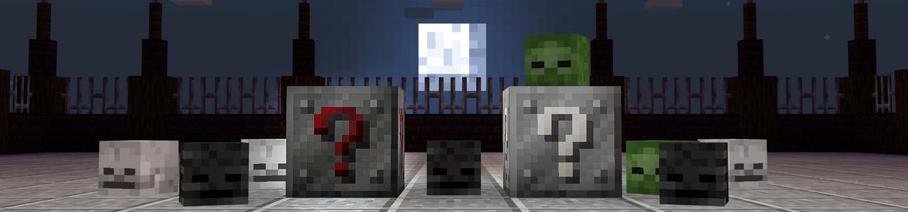 Panorama of the Minecraft Bedrock Marketplace product Spooky Lucky Blocks created by Mine-North.