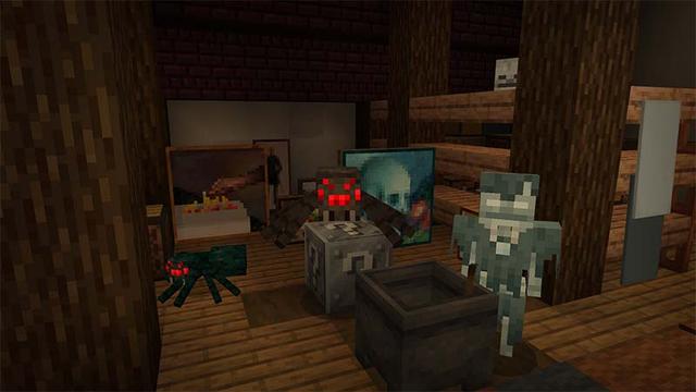 Screenshot of the Minecraft Bedrock Marketplace product Spooky Lucky Blocks created by Mine-North.