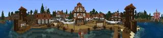 Panorama of the Minecraft Bedrock Marketplace product Taiga Village created by Mine-North.