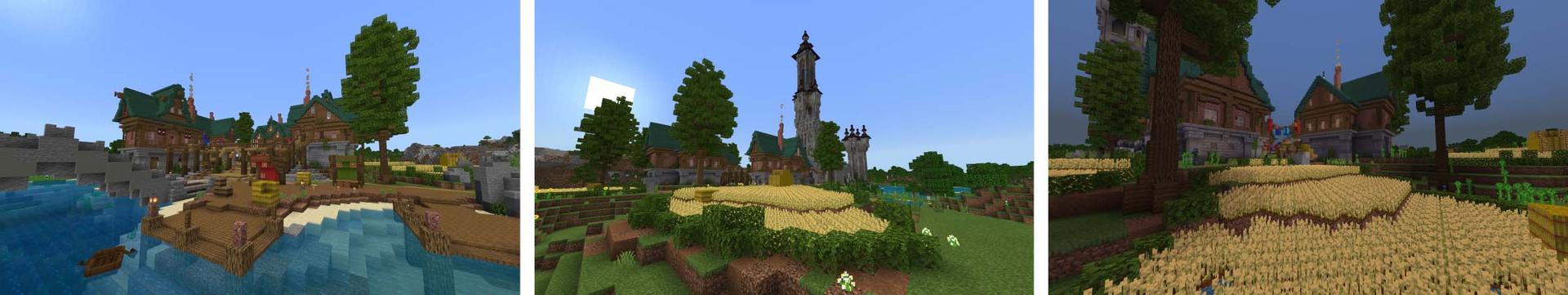 Panorama of the Minecraft Bedrock Marketplace product Tower Castle created by Mine-North.