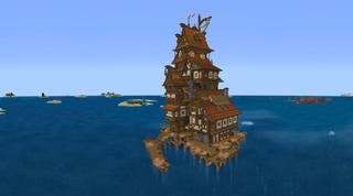 Panorama of the Minecraft Bedrock Marketplace product Water World Base created by Mine-North.