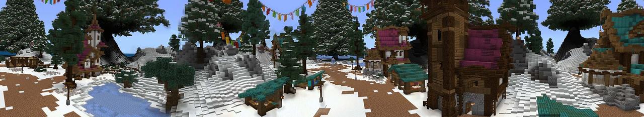 Panorama of the Minecraft Bedrock Marketplace product Winter Festival created by Mine-North.