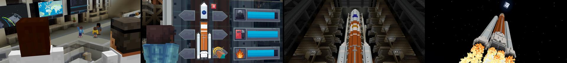 Panorama of the Minecraft Bedrock Marketplace product Artemis: Rocket Build created by Minecraft.
