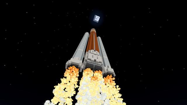 Screenshot of the Minecraft Bedrock Marketplace product Artemis: Rocket Build created by Minecraft.