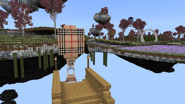 Screenshot of the Minecraft Bedrock Marketplace product Burberry: Freedom to Go Beyond created by Minecraft.