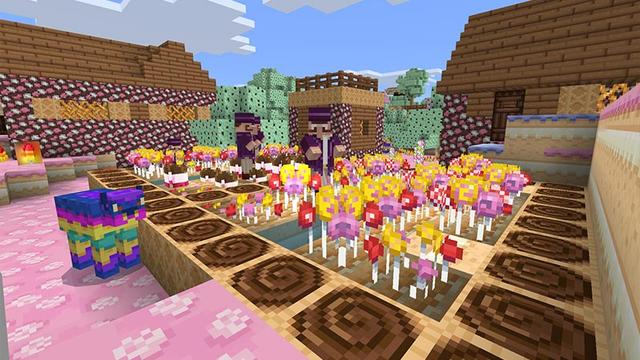 Screenshot of the Minecraft Bedrock Marketplace product Candy Texture Pack created by Minecraft.
