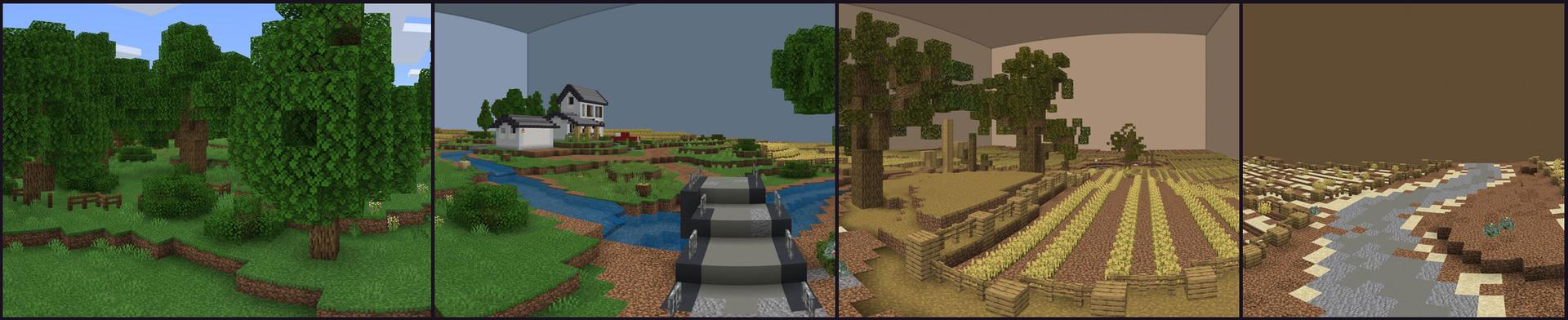 Panorama of the Minecraft Bedrock Marketplace product Climate Futures created by Minecraft.