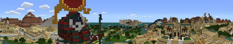 Panorama of the Minecraft Bedrock Marketplace product Egyptian Mythology Mash-up created by Minecraft.
