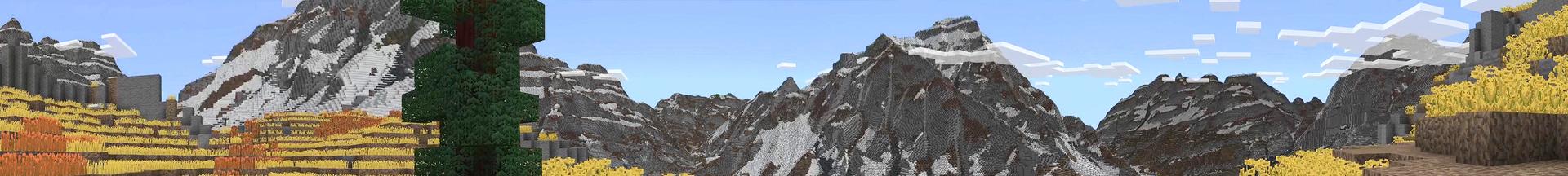 Panorama of the Minecraft Bedrock Marketplace product Frozen Peaks created by Minecraft.