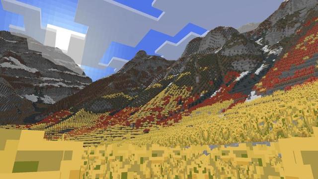 Screenshot of the Minecraft Bedrock Marketplace product Frozen Peaks created by Minecraft.