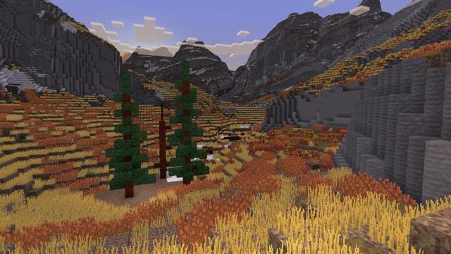 Screenshot of the Minecraft Bedrock Marketplace product Frozen Peaks created by Minecraft.
