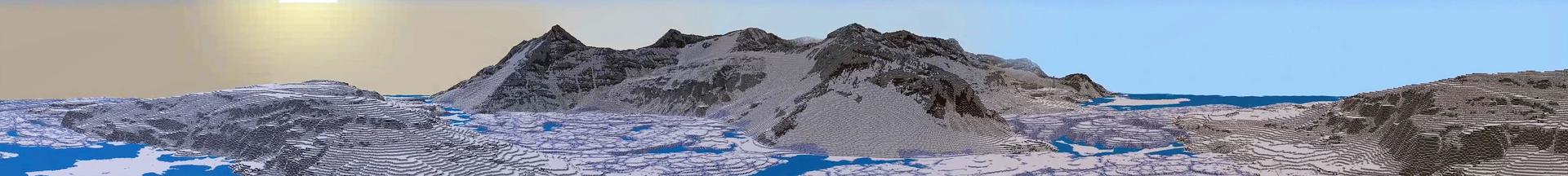Panorama of the Minecraft Bedrock Marketplace product Frozen Worlds created by Minecraft.