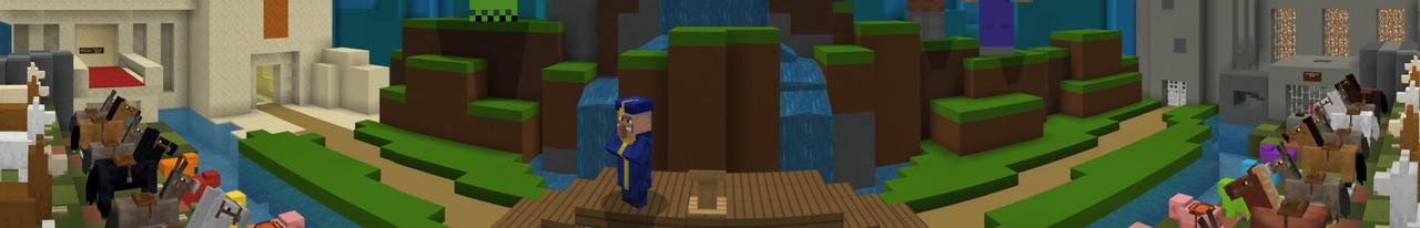 Panorama of the Minecraft Bedrock Marketplace product Graduation Celebration created by Minecraft.