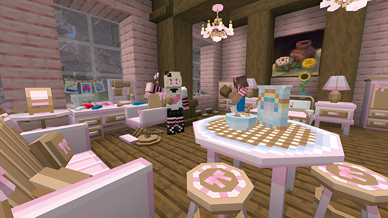 Screenshot of the Minecraft Bedrock Marketplace product Móveis da Hello Kitty e Amigos created by Razzleberries.