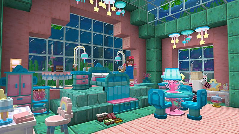 Screenshot of the Minecraft Bedrock Marketplace product Móveis da Hello Kitty e Amigos created by Razzleberries.