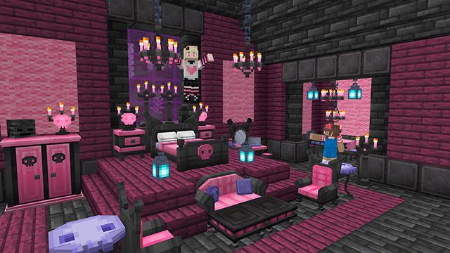 Screenshot of the Minecraft Bedrock Marketplace product Hello Kitty and Friends Furniture created by Razzleberries.